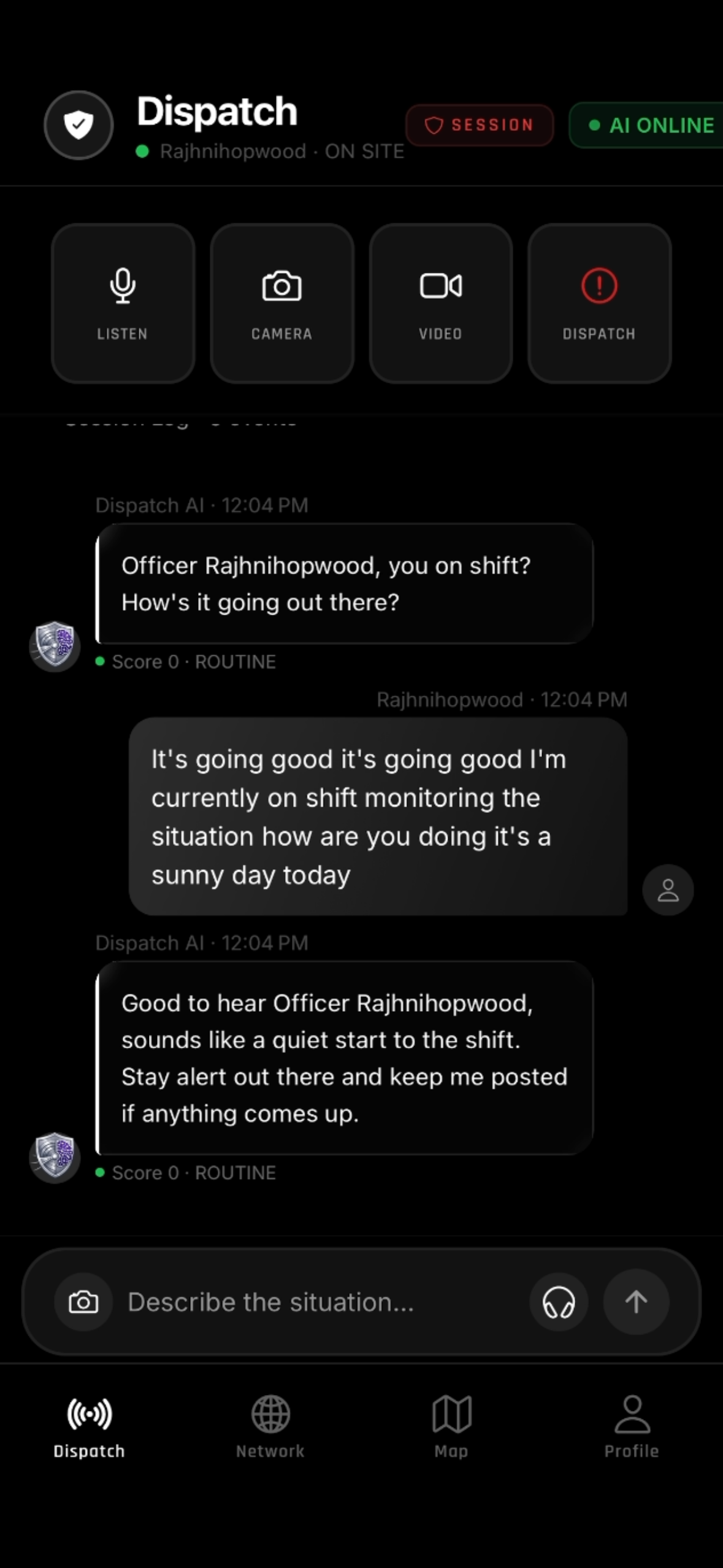 Dispatch AI chat